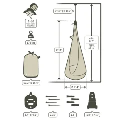 Student Swing Chair - 100% Organic Cotton including Suspension