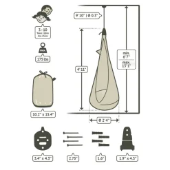 Student Swing Chair - 100% Organic Cotton including Suspension
