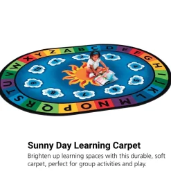 Sunny Day Learn and Play 6'9" x 9'5" Oval Premium Carpet