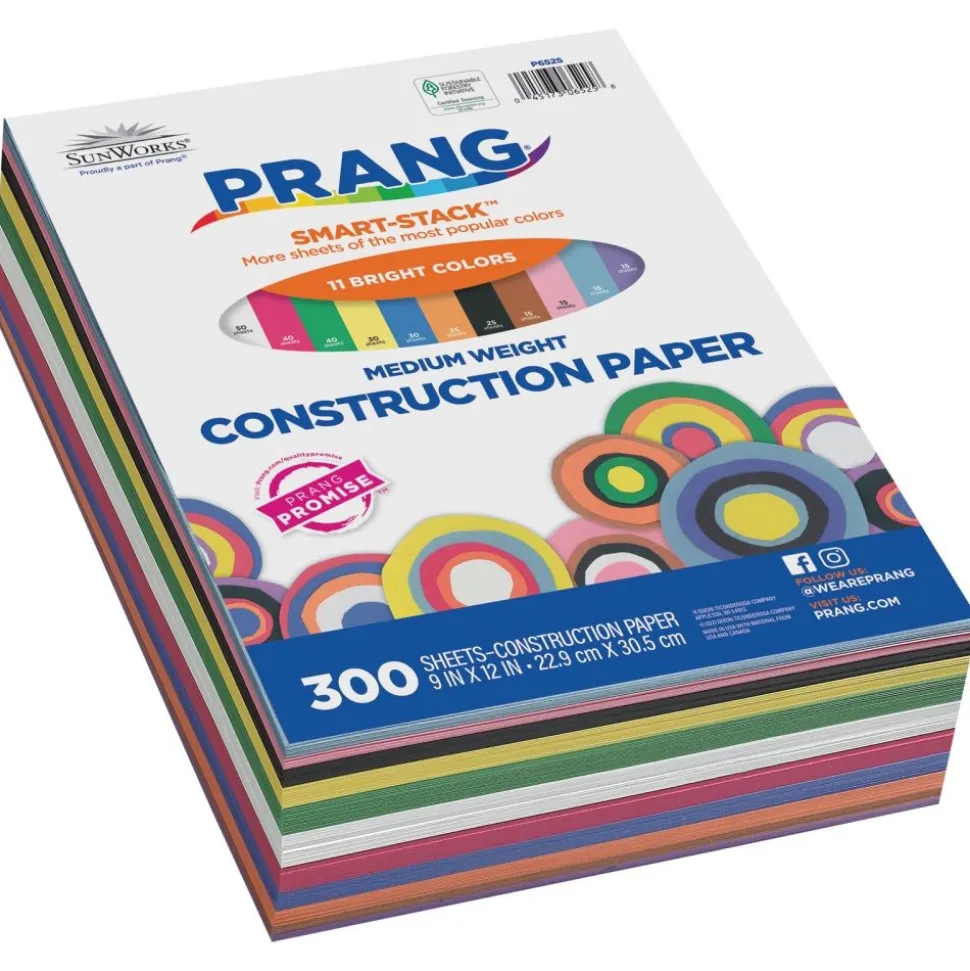 Sunworks® 9" x 12" Medium weight Construction Paper Smart Stack™