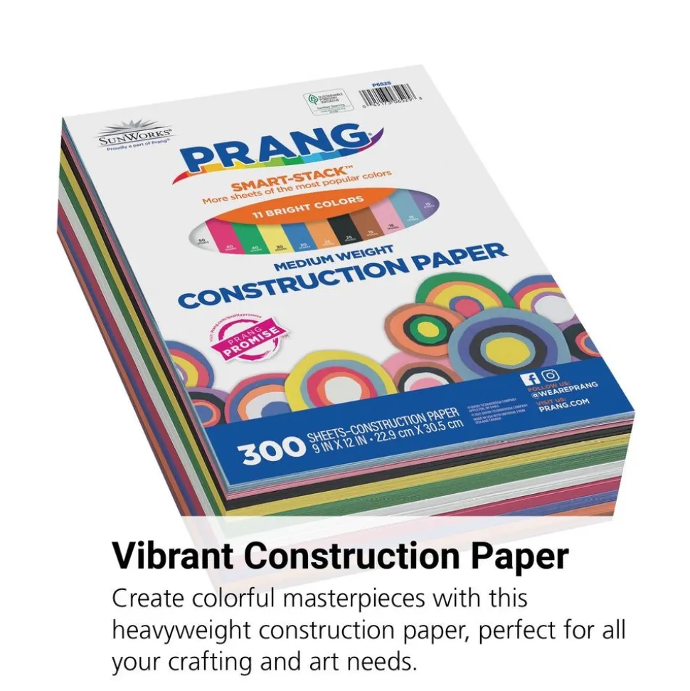 Sunworks® 9" x 12" Medium weight Construction Paper Smart Stack™