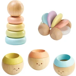 Sustainable Rubberwood Wooden Starter Toy Set