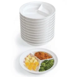 Three Compartment Plates - Set of 12