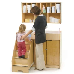 Toddler Birch Changing Table with Stairs