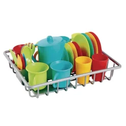 Toddler Bright Dishes & Drainer Set 30 Pieces