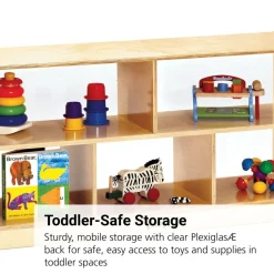 Toddler Divided Shelf Mobile Storage Plexiglas® Back