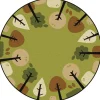 Tranquil Trees Green 6' Round KIDSoft Premium Carpet