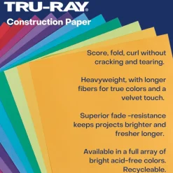 Tru-Ray® Assorted Bright Colors Sulphite Construction Paper, 12" x 18" - 50 Sheets