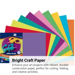 Tru-Ray® Assorted Bright Colors Sulphite Construction Paper, 12" x 18" - 50 Sheets