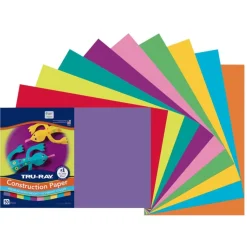 Tru-Ray® Assorted Bright Colors Sulphite Construction Paper, 12