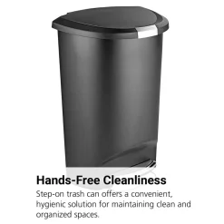ULINE Step-On Trash Can, 13 Gal