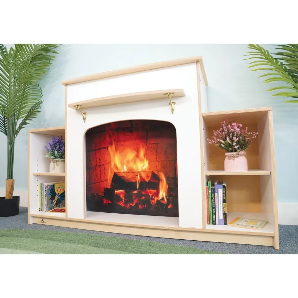 Warm And Welcoming Fireplace White