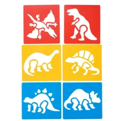 Washable Plastic Dinosaur Stencils - Set of 6