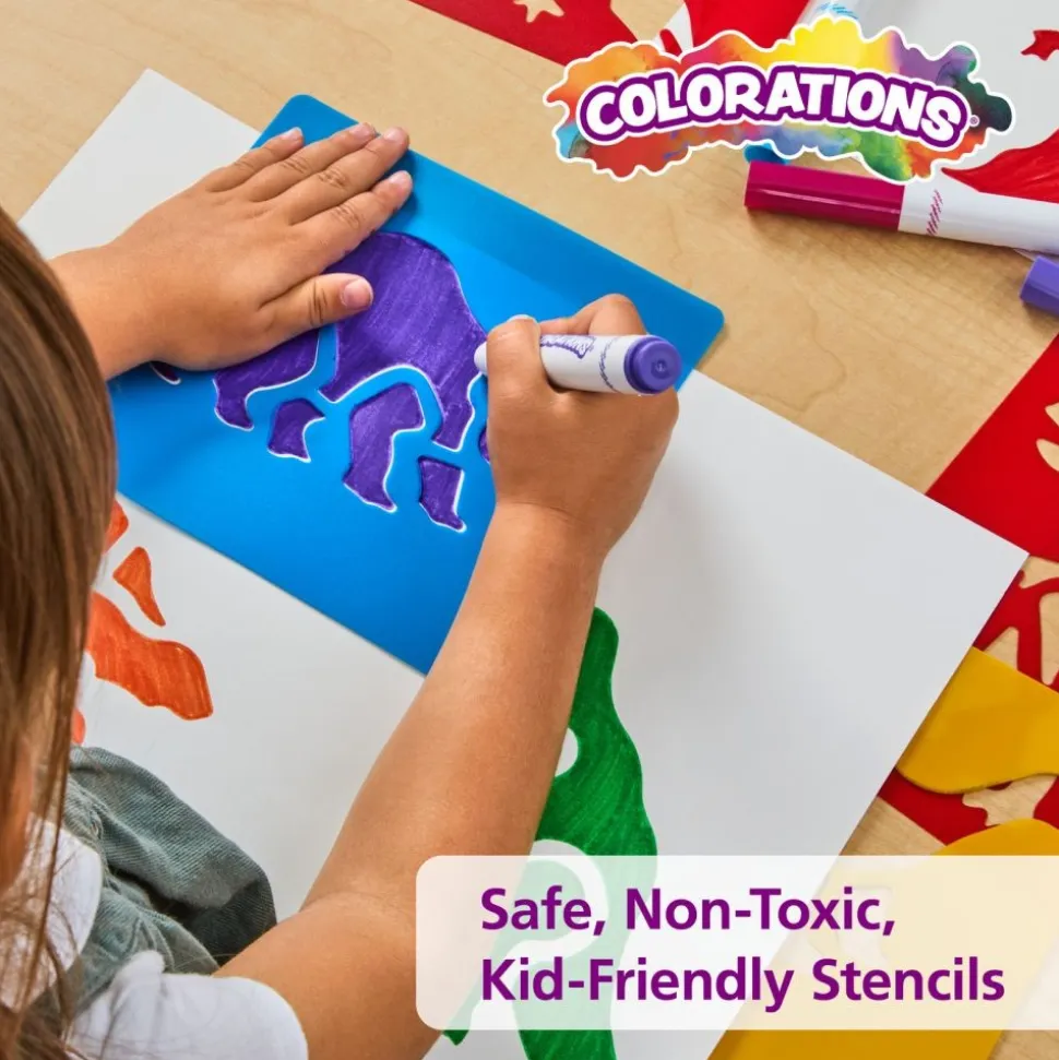 Washable Plastic Dinosaur Stencils - Set of 6