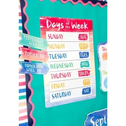 Watercolor Calendar Bulletin Board Set - 87 pcs