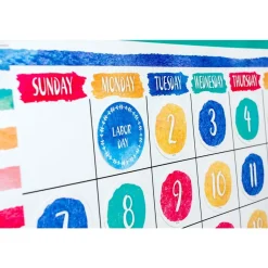 Watercolor Calendar Bulletin Board Set - 87 pcs