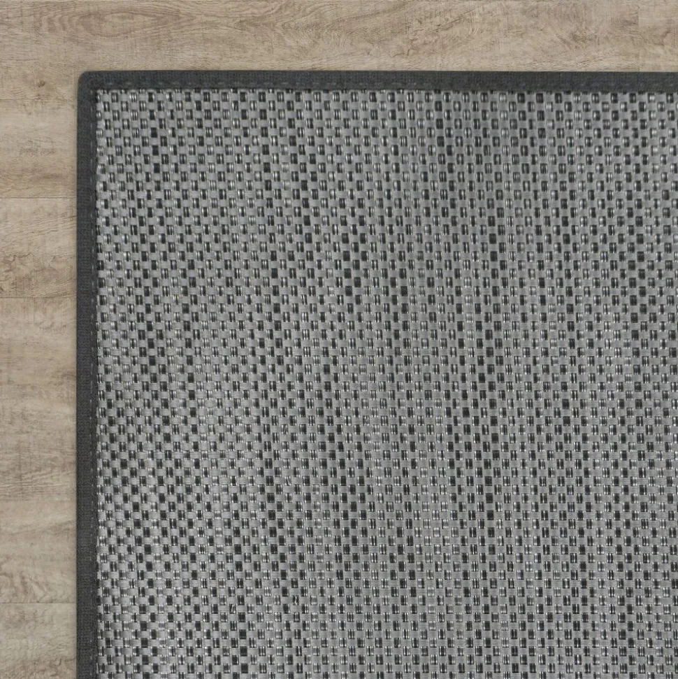 Water Mill 6' x 8'6" Indoor/Outdoor Rug in color Tungsten