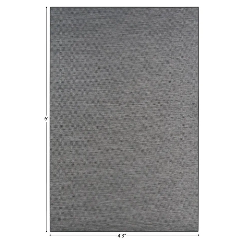Water Mill 4'3" x 6' Indoor/Outdoor Rug in color Tungsten