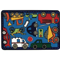 Wheels on the Go 4' x 6' Rectangle Kids Value Carpet