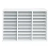 White 27-Slot Mail Center With Trays - 6-Color Grouping