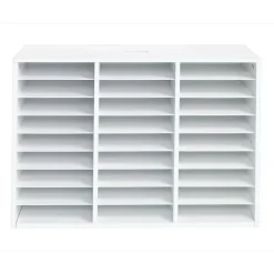 White 27-Slot Mail Center With Trays - 6-Color Grouping