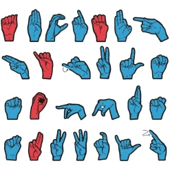 Wonderfoam Magnetic Sign Language Letters - 26 pieces
