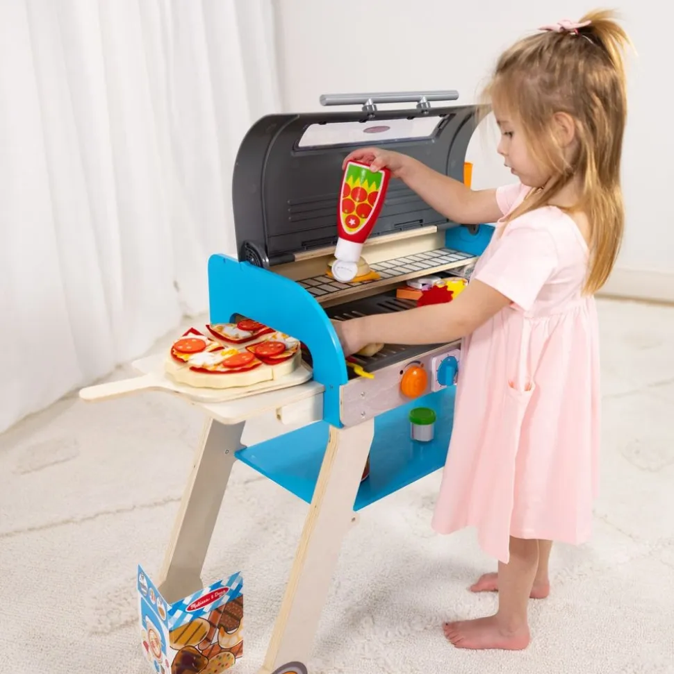 Wooden Deluxe Barbecue Grill, Smoker and Pizza Oven