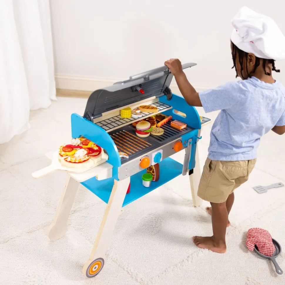 Wooden Deluxe Barbecue Grill, Smoker and Pizza Oven