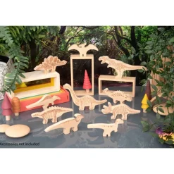 Wooden Dinosaur Blocks - 10pcs