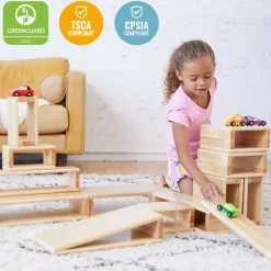 Wooden Hollow Blocks 18-Piece Set - Natural