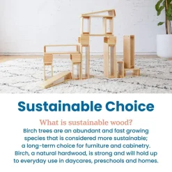 Wooden Hollow Blocks 18-Piece Set - Natural