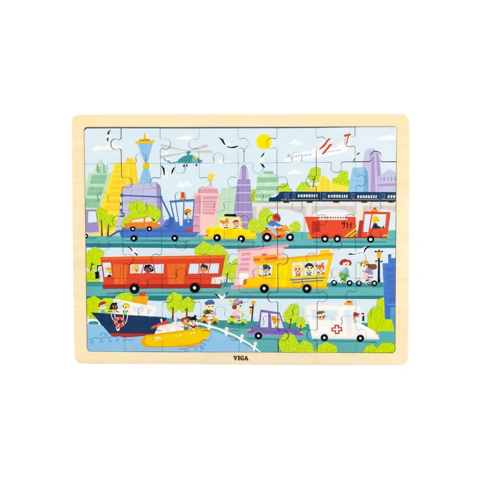 Wooden 48-Piece Puzzle Kit - Set of 8