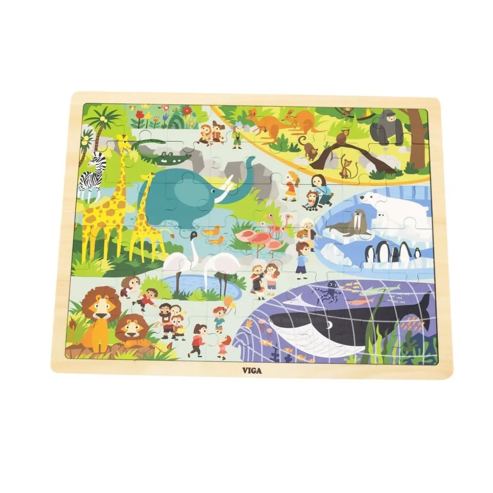 Wooden 48-Piece Puzzle Kit - Set of 8