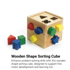Wooden Shape Sorting Cube - 14 Pieces