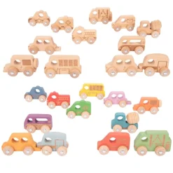 Wooden Vehicles, Set of 24