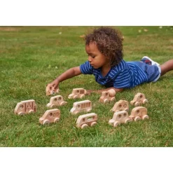 Wooden Vehicles, Set of 12 - Natural