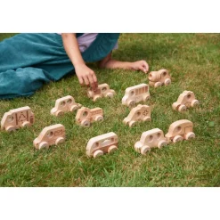 Wooden Vehicles, Set of 12 - Natural