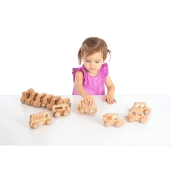 Wooden Vehicles, Set of 12 - Natural