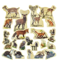 Woodland Animals Families Wooden Characters - 12pcs