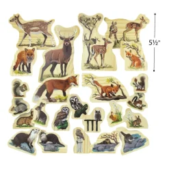 Woodland Animals Families Wooden Characters - 12pcs