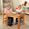 Wood Table and Chairs 3-Piece Set