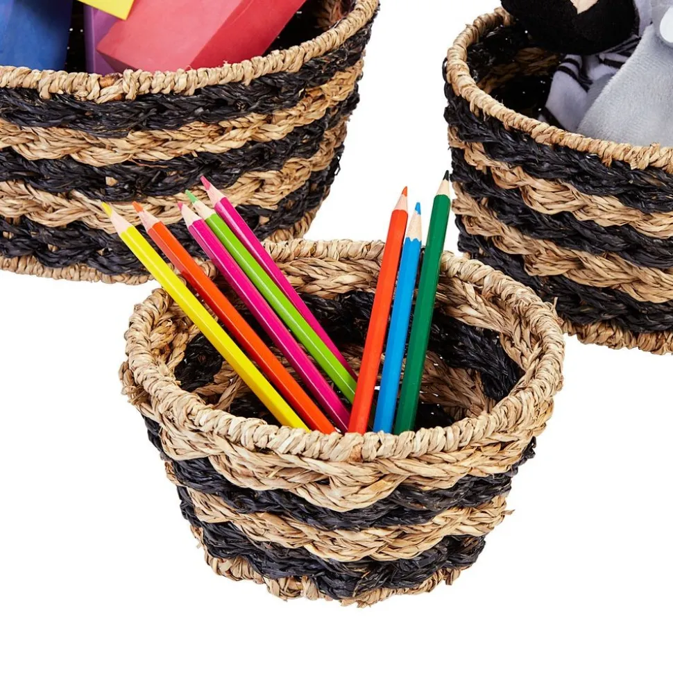 Woven Rush Grass Bowls - Set of 3