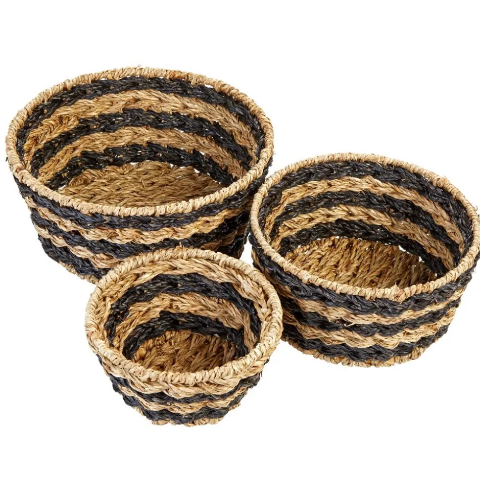 Woven Rush Grass Bowls - Set of 3
