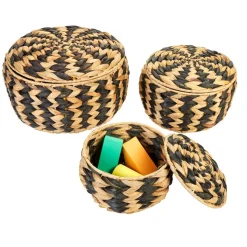 Woven Zebra Pots - Set of 3