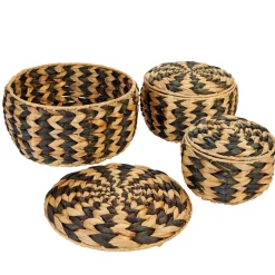 Woven Zebra Pots - Set of 3