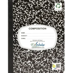 Writing Journal, 100 Sheets, Marble Black - Set of 12