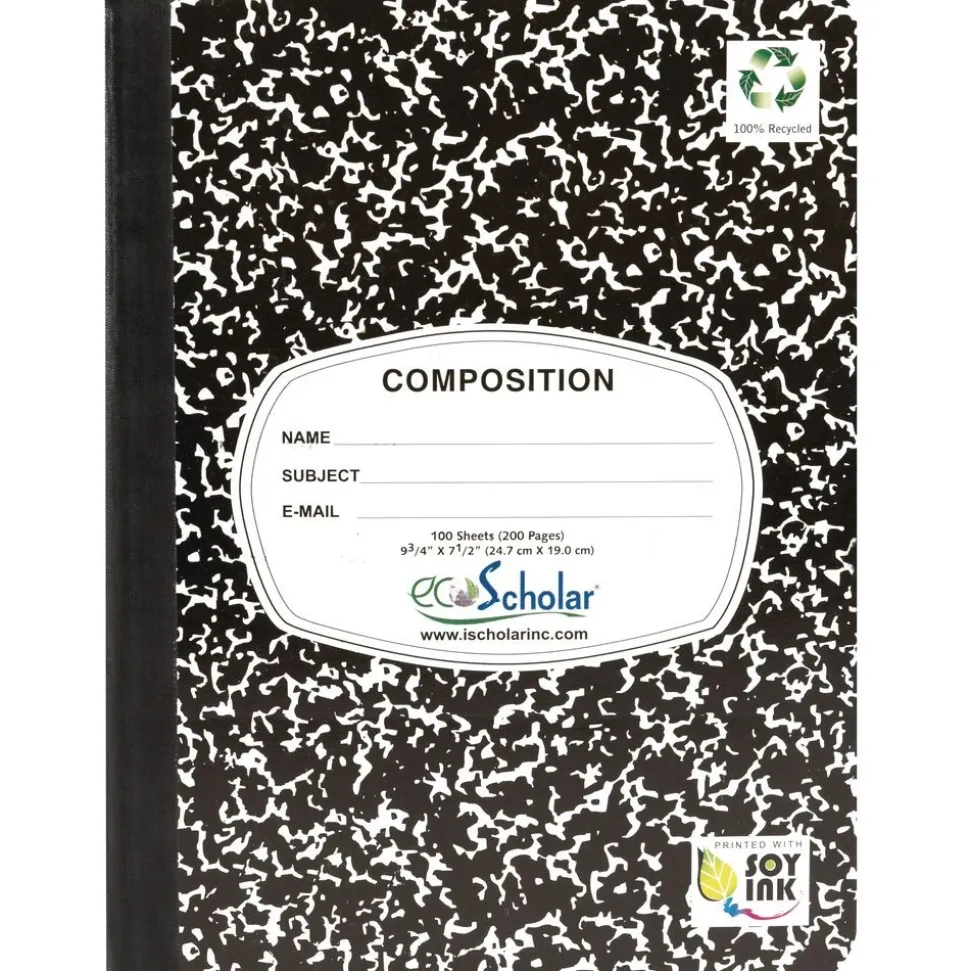 Writing Journal, 100 Sheets - Marble Black