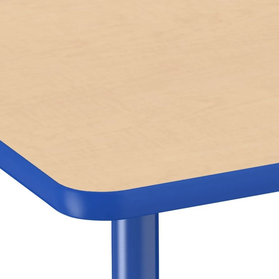 48" x 48" Clover Activity Table with Adjustable Tiny Tot Legs - Maple/Blue