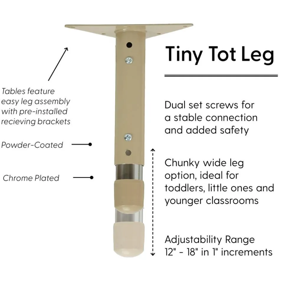 48" x 48" Clover Activity Table with Adjustable Tiny Tot Legs