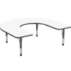 60" x 66" Horseshoe Dry-Erase Activity Table with Adjustable Chunky Legs - White/Black